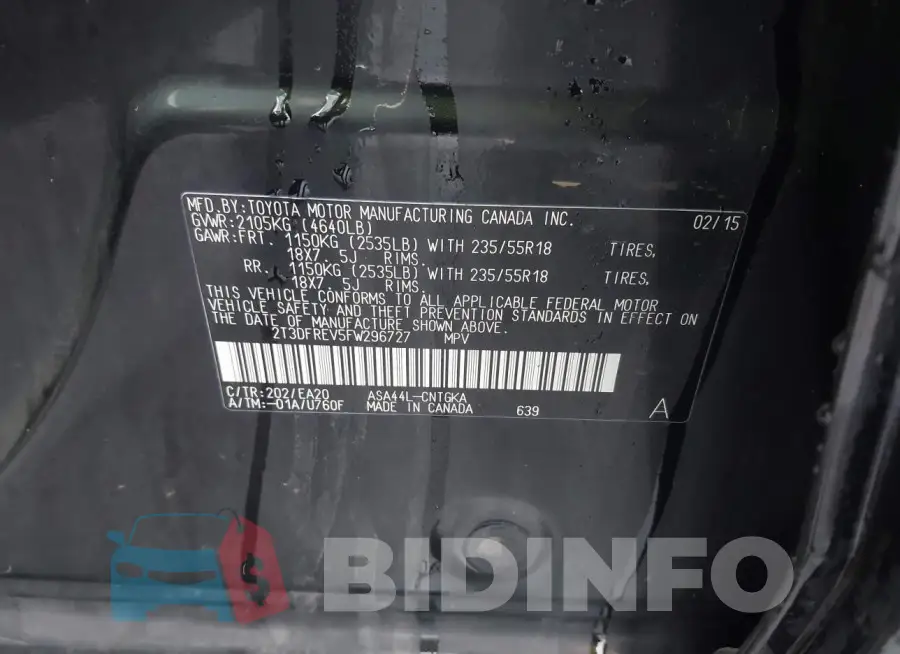 2T3DFREV5FW296727 Photo# 9