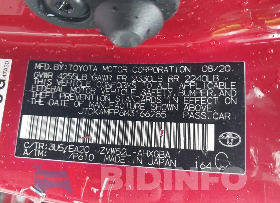 JTDKAMFP6M3166285 Photo# 9
