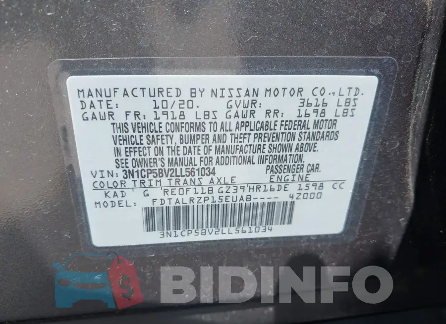 3N1CP5BV2LL561034 Photo# 9