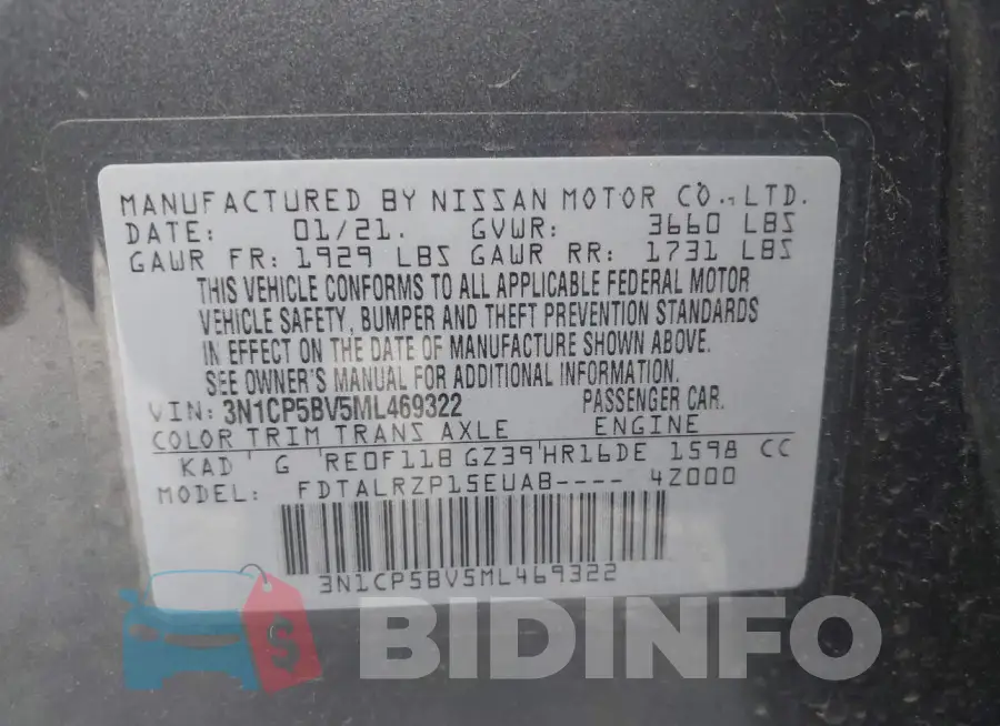 3N1CP5BV5ML469322 Photo# 9