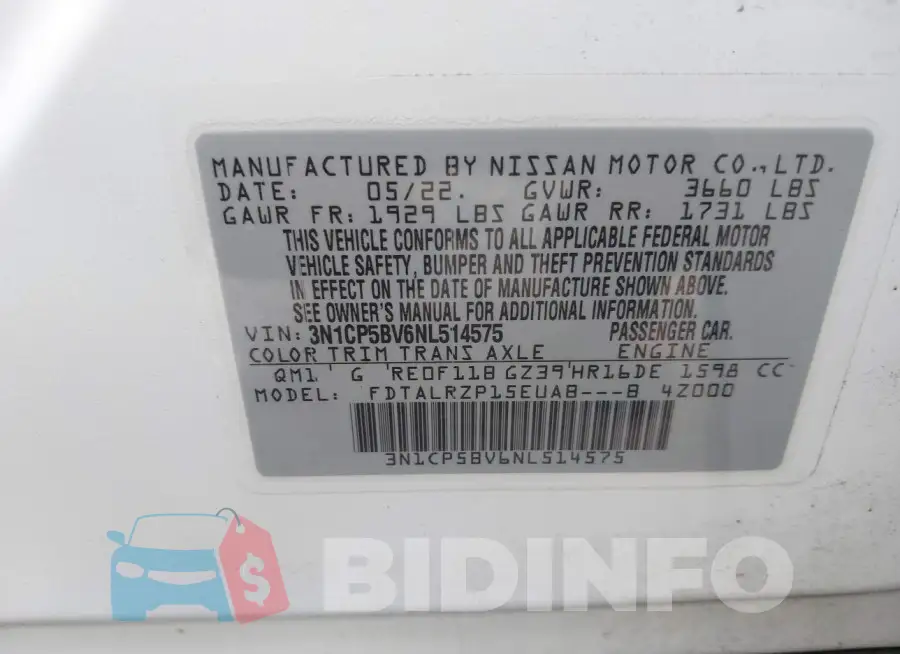 3N1CP5BV6NL514575 Photo# 9