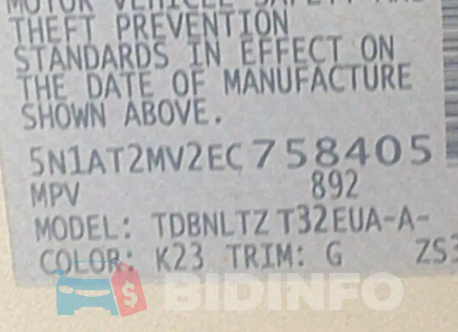 5N1AT2MV2EC758405 Photo# 9