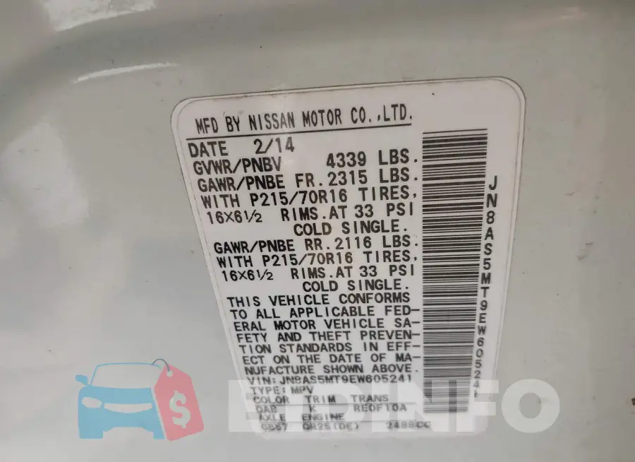 JN8AS5MT9EW605241 Photo# 7
