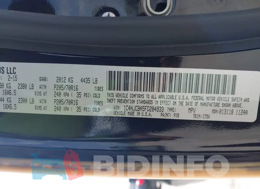 1C4NJCBA5FD284933 Photo# 9