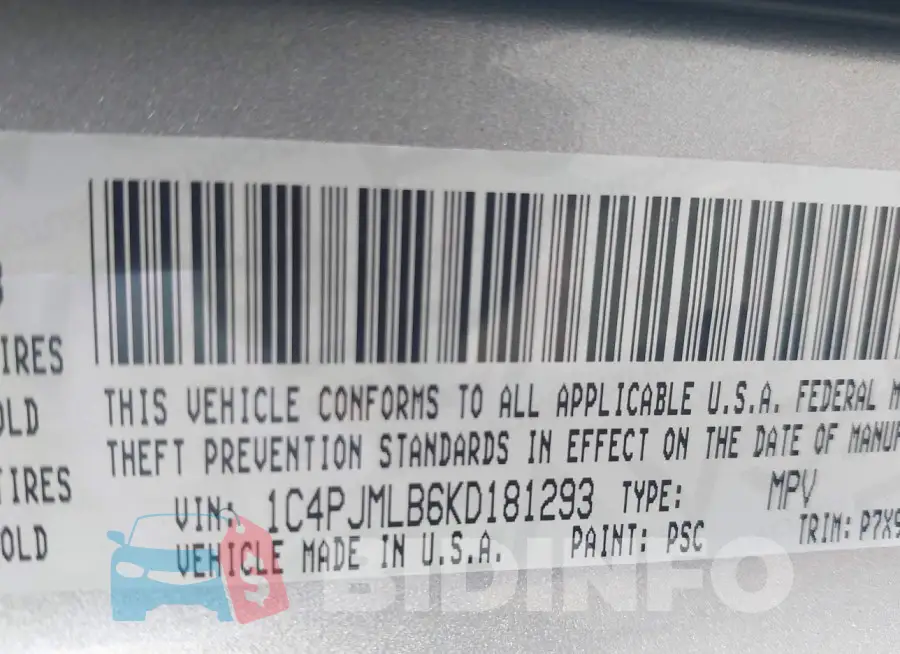 1C4PJMLB6KD181293 Photo# 9