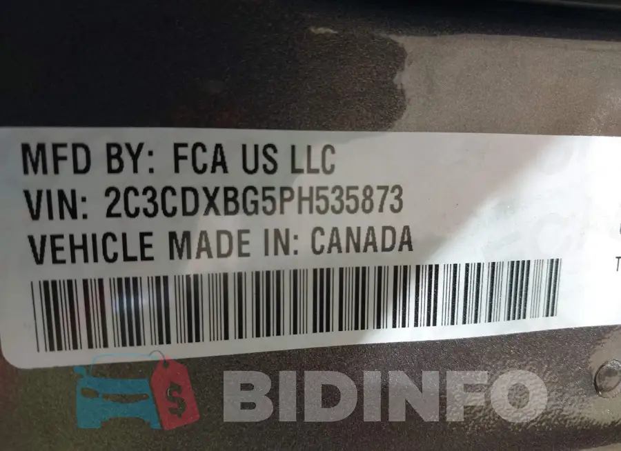 2C3CDXBG5PH535873 Photo# 9