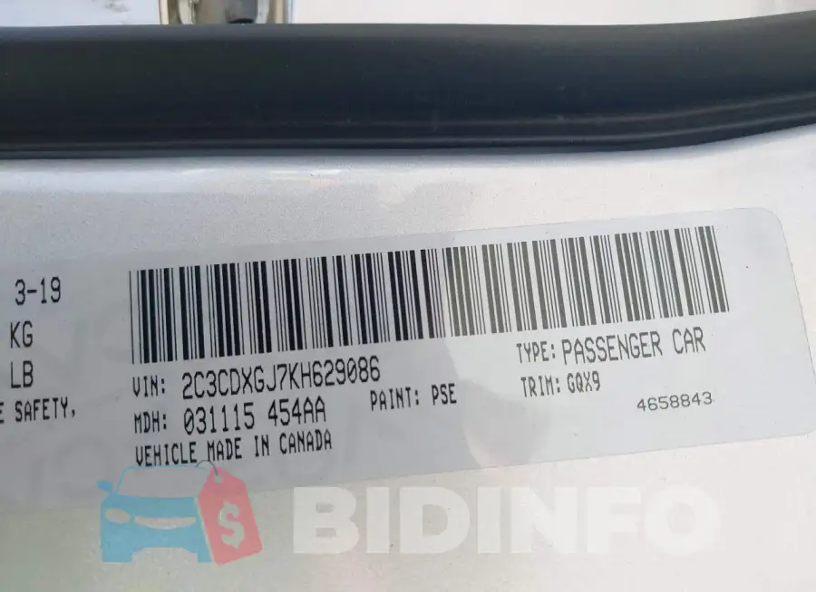 2C3CDXGJ7KH629086 Photo# 9