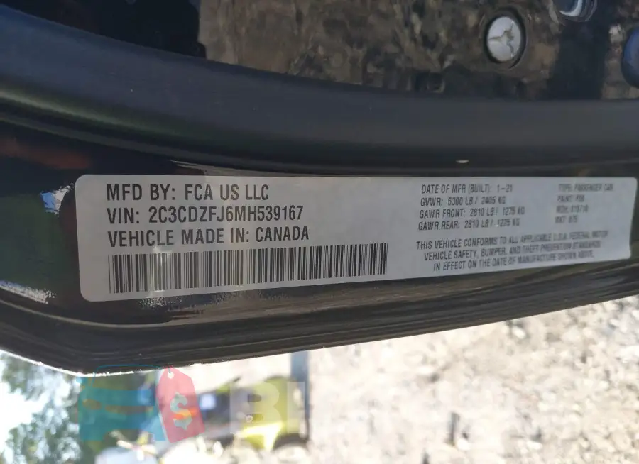 2C3CDZFJ6MH539167 Photo# 9