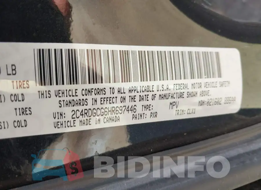2C4RDGCG6HR697446 Photo# 9