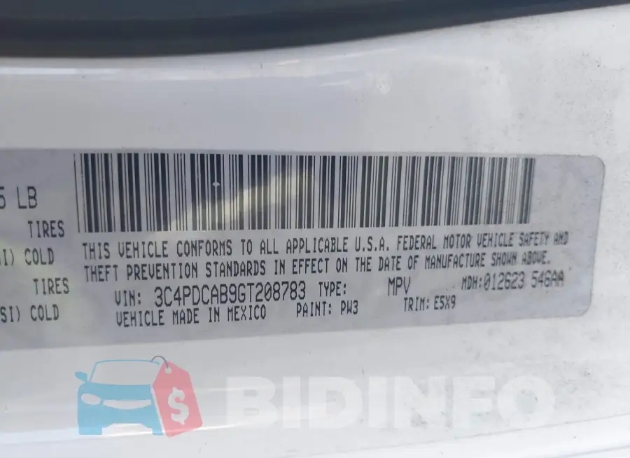 3C4PDCAB9GT208783 Photo# 9