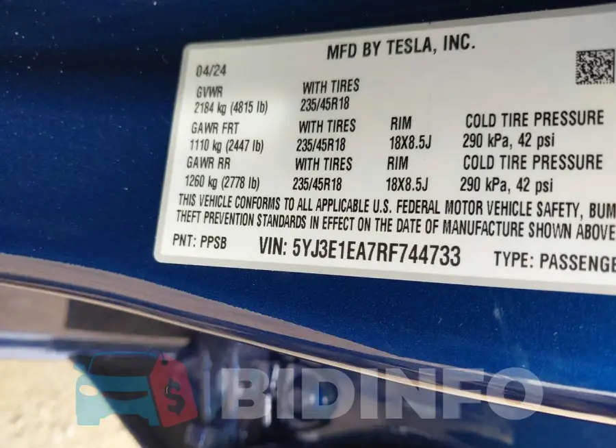 5YJ3E1EA7RF744733 Photo# 9