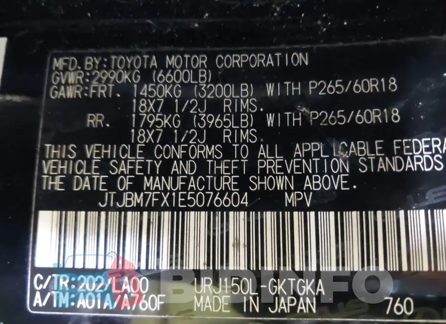 JTJBM7FX1E5076604 Photo# 9