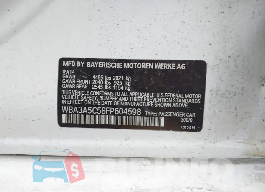 WBA3A5C58FP604598 Photo# 9