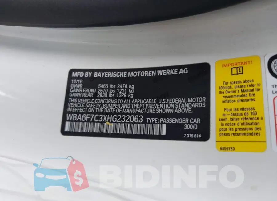 WBA6F7C3XHG232063 Photo# 9