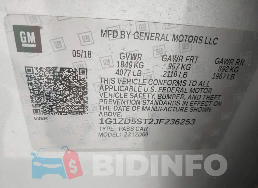 1G1ZD5ST2JF236253 Photo# 9