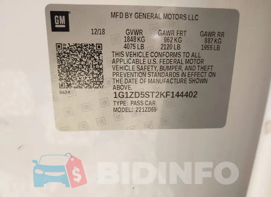 1G1ZD5ST2KF144402 Photo# 9
