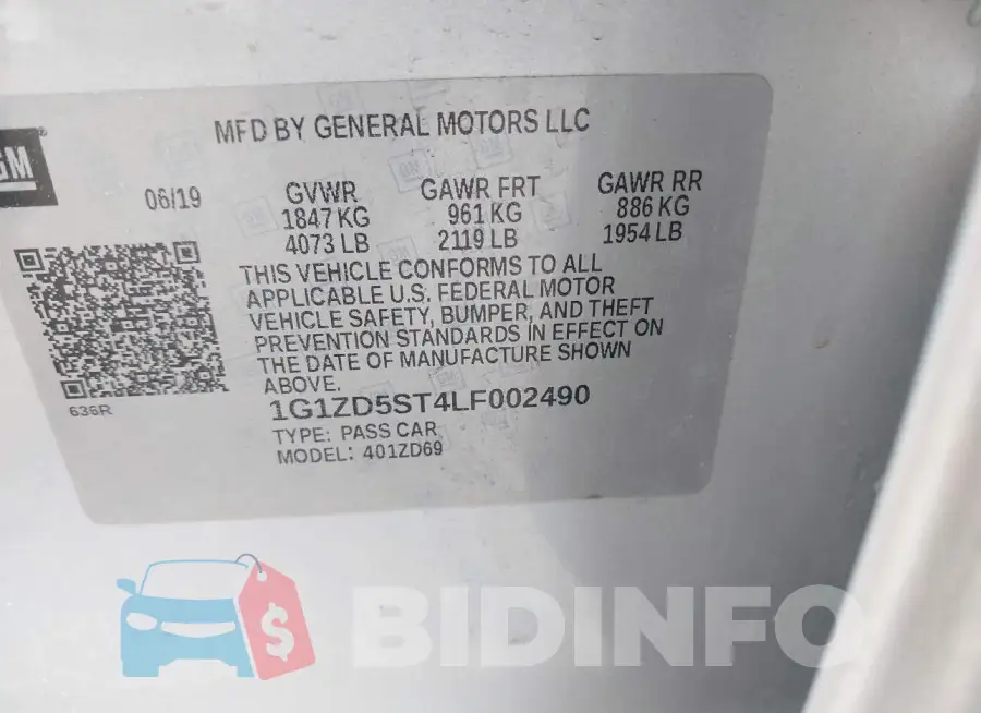 1G1ZD5ST4LF002490 Photo# 9