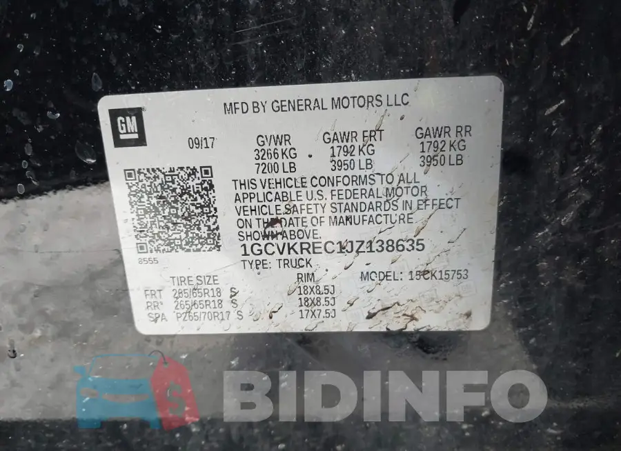 1GCVKREC1JZ138635 Photo# 9