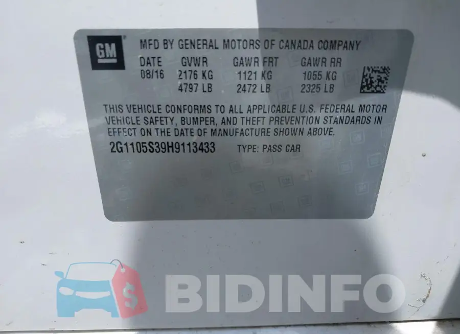 2G1105S39H9113433 Photo# 9