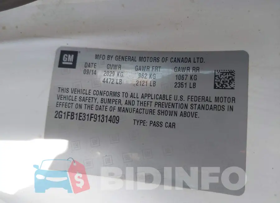 2G1FB1E31F9131409 Photo# 9
