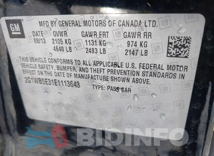 2G1WB5E31E1113643 Photo# 9