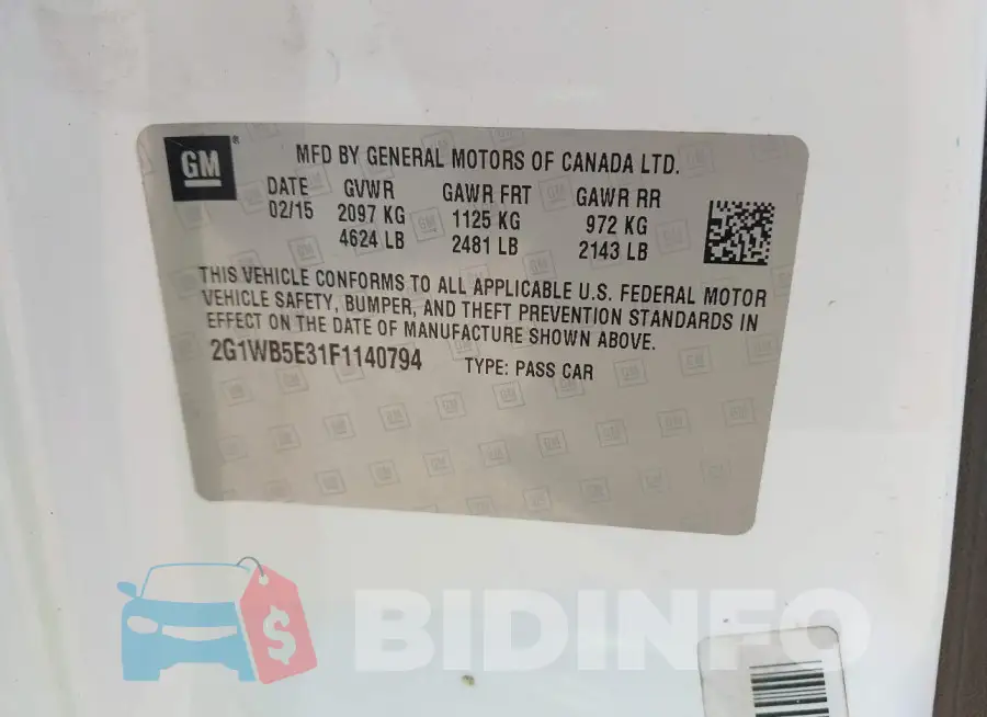 2G1WB5E31F1140794 Photo# 9