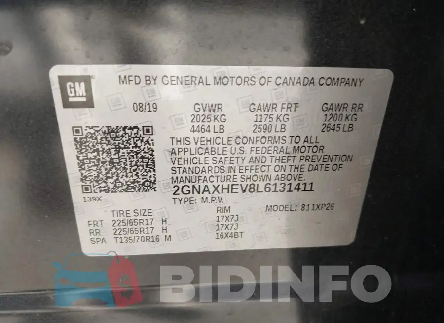 2GNAXHEV8L6131411 Photo# 9