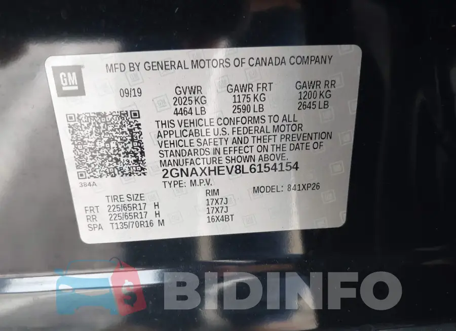 2GNAXHEV8L6154154 Photo# 9