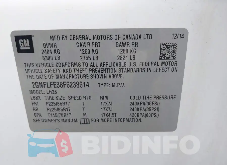 2GNFLFE38F6238614 Photo# 9