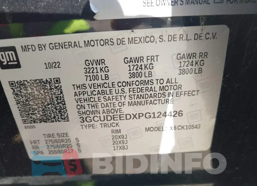 3GCUDEEDXPG124426 Photo# 9