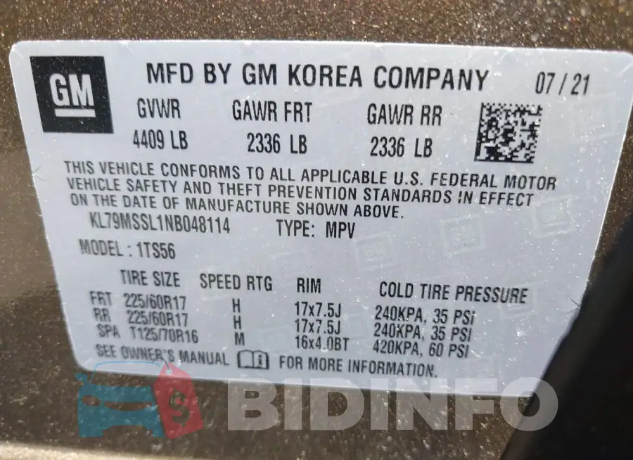 KL79MSSL1NB048114 Photo# 9