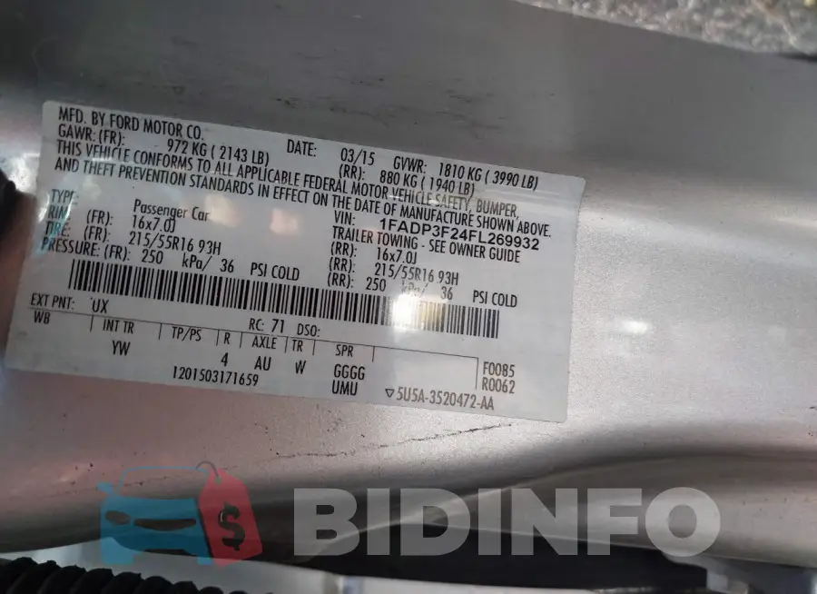 1FADP3F24FL269932 Photo# 9