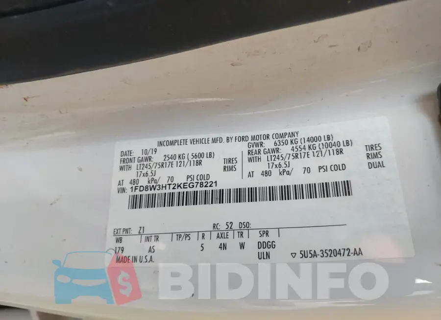 1FD8W3HT2KEG78221 Photo# 8