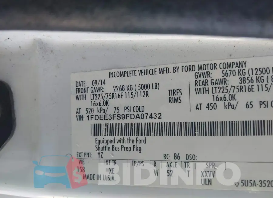 1FDEE3FS9FDA07432 Photo# 8