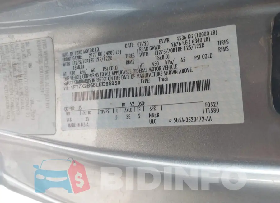 1FT7X2B68LED95950 Photo# 9