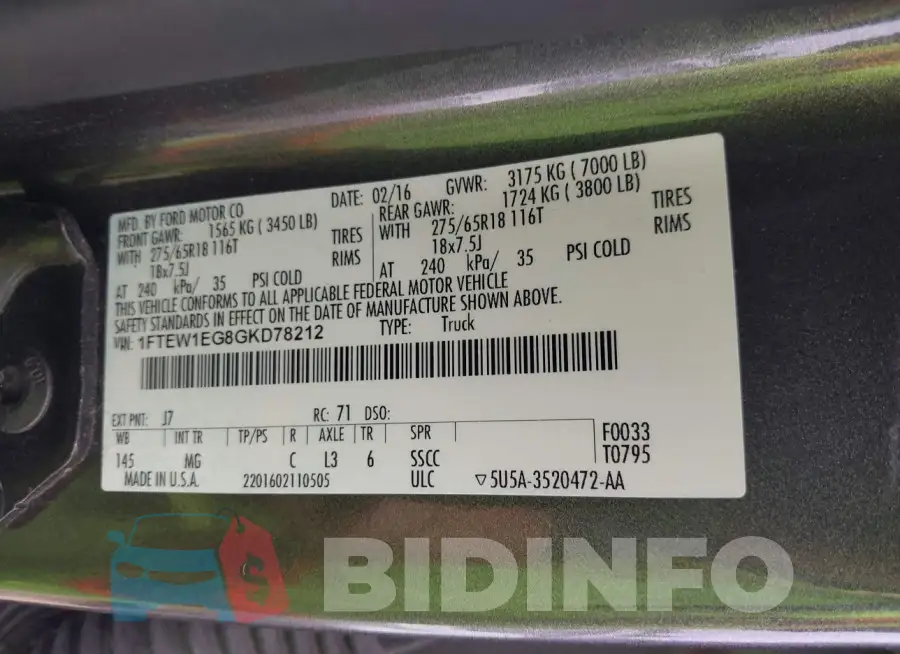 1FTEW1EG8GKD78212 Photo# 9