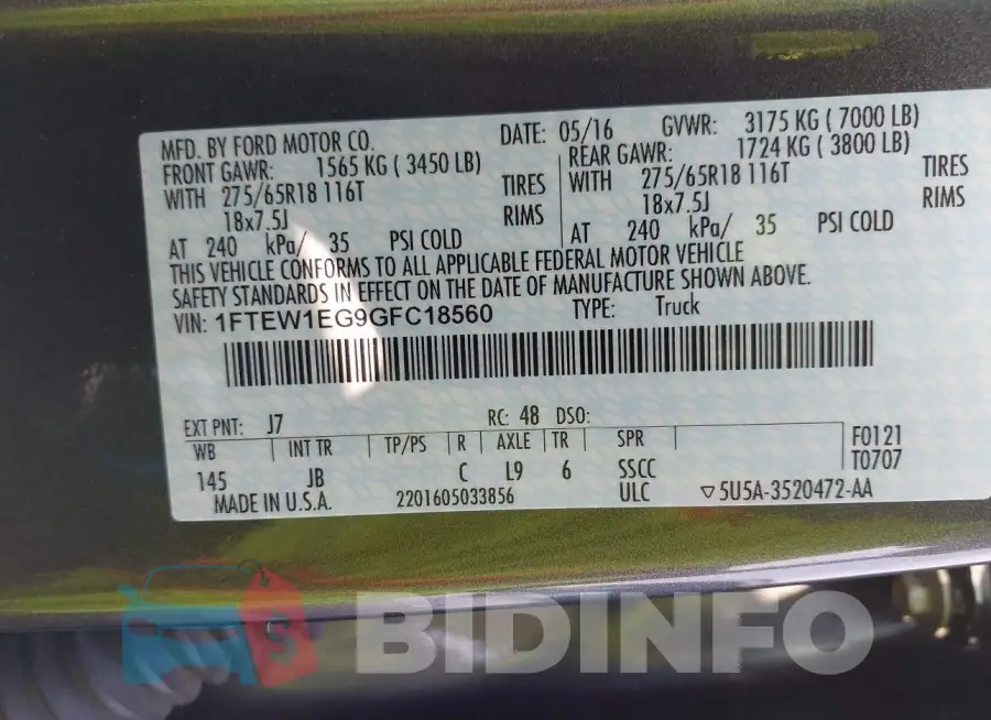 1FTEW1EG9GFC18560 Photo# 9