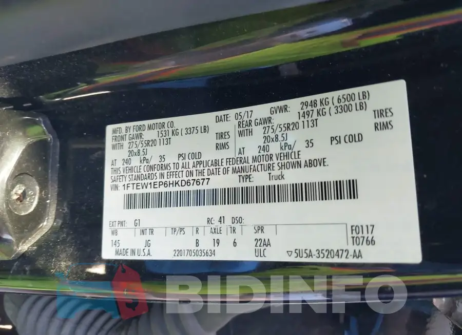 1FTEW1EP6HKD67677 Photo# 9