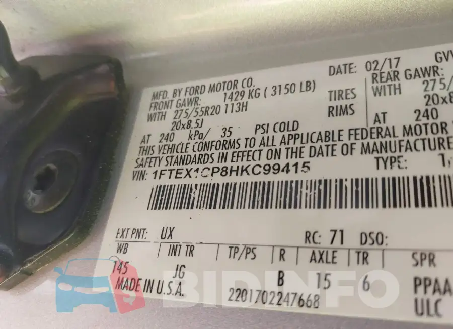 1FTEX1CP8HKC99415 Photo# 9