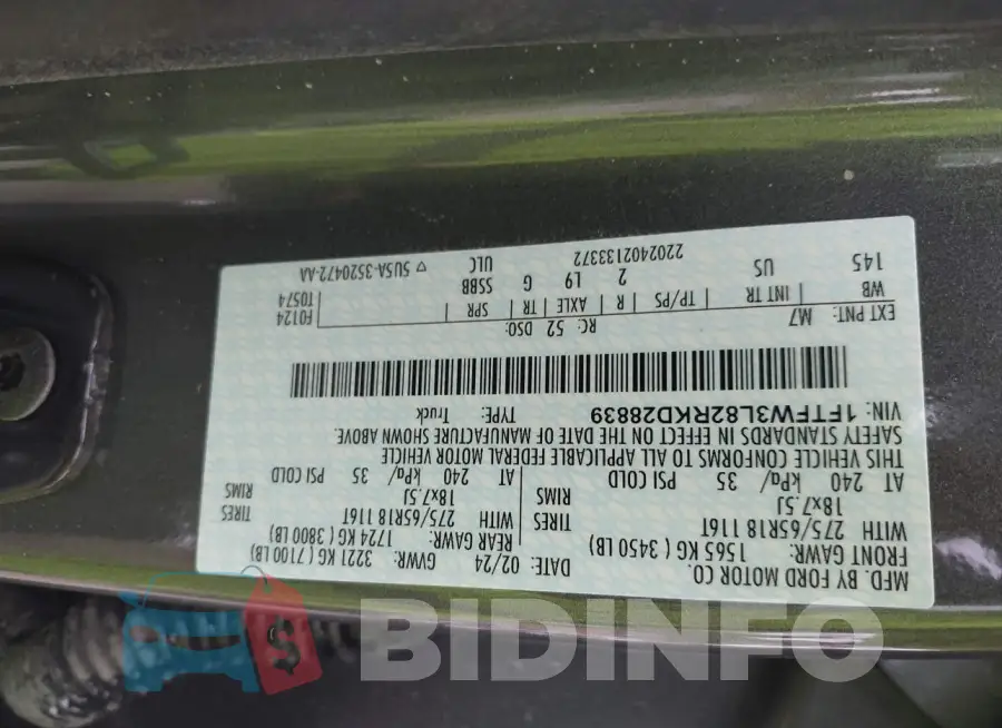 1FTFW3L82RKD28839 Photo# 9