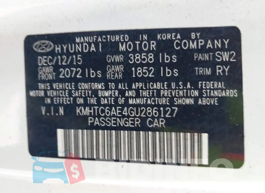 KMHTC6AE4GU286127 Photo# 9