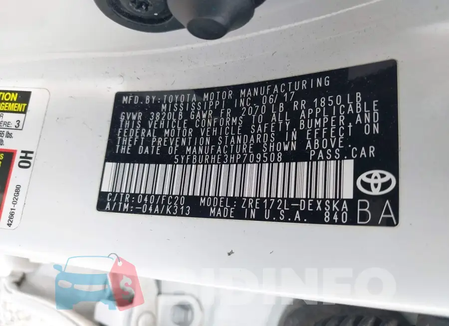5YFBURHE3HP709508 Photo# 9