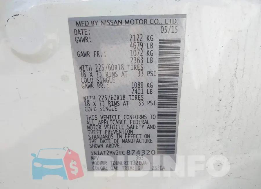 5N1AT2MV2FC874320 Photo# 9