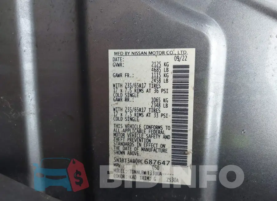 5N1BT3AB0PC687647 Photo# 9