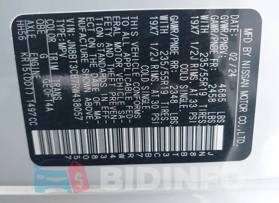 JN8BT3CB7RW438057 Photo# 9
