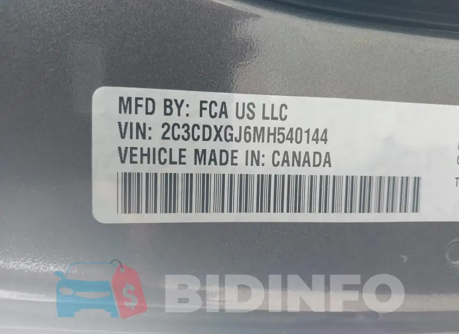 2C3CDXGJ6MH540144 Photo# 9
