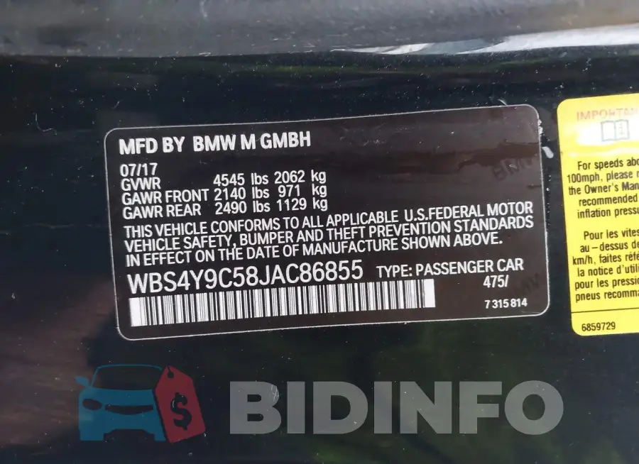 WBS4Y9C58JAC86855 Photo# 9
