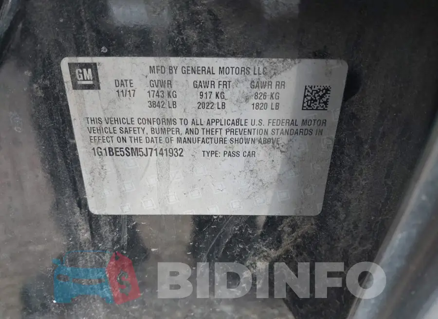 1G1BE5SM5J7141932 Photo# 9