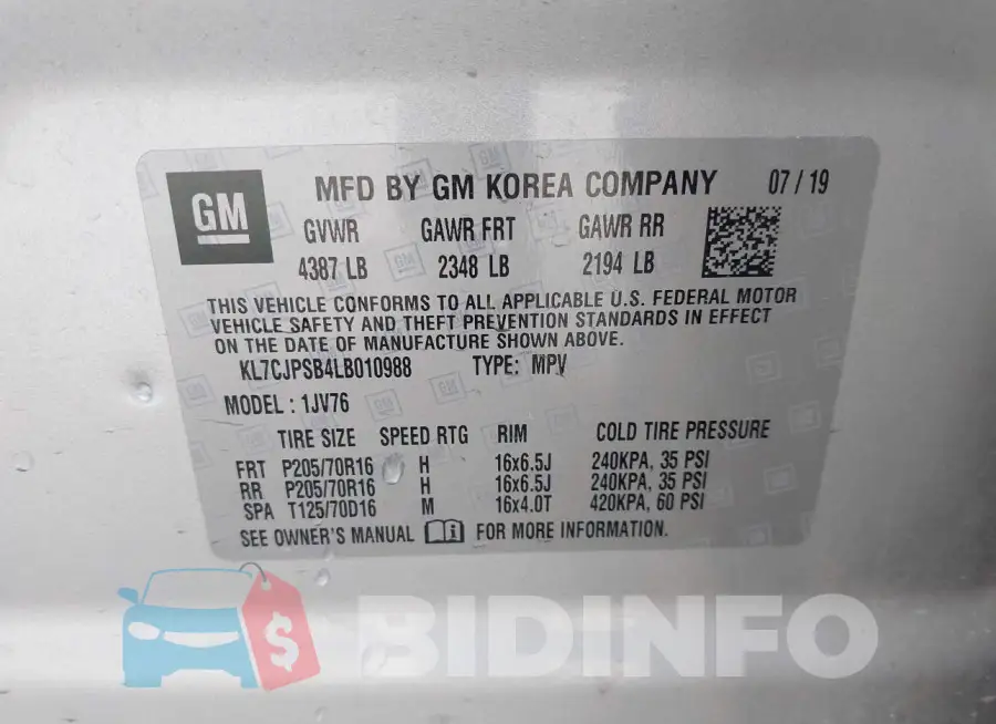 KL7CJPSB4LB010988 Photo# 9