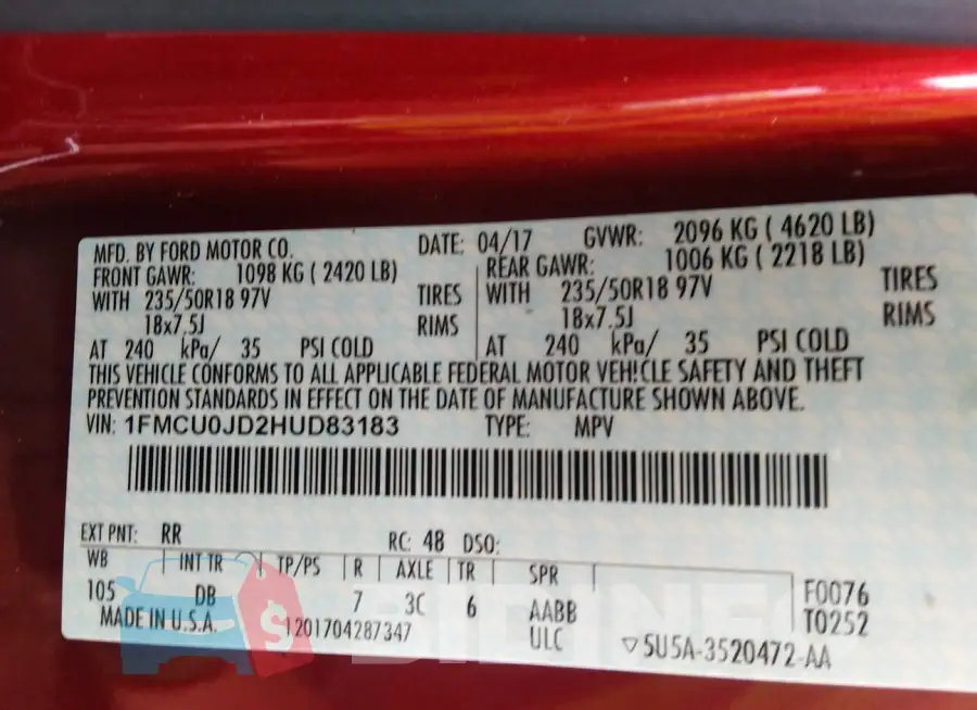 1FMCU0JD2HUD83183 Photo# 9
